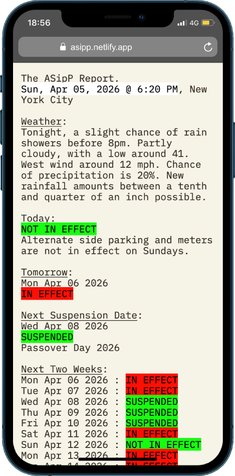Mobile iphone mockup of the ASipP Report